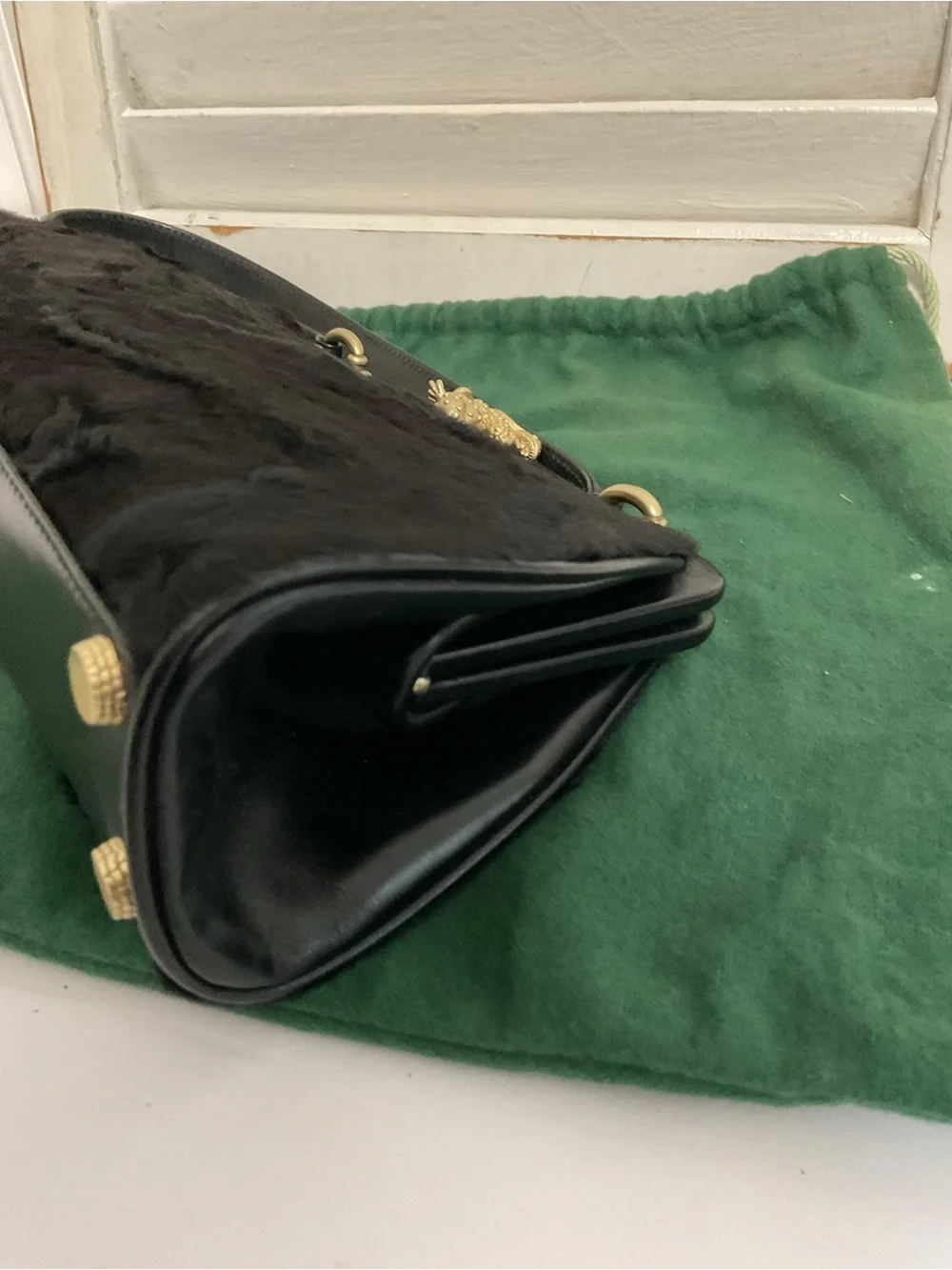 Barry Kieselstein Cord Handbag Broadtail Lamb Fur and Leather